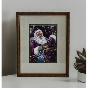 Santa‎ Claus Grape Wine Sleigh Framed Print